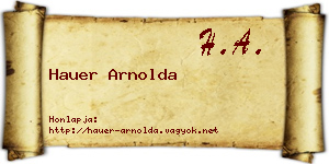 Hauer Arnolda névjegykártya